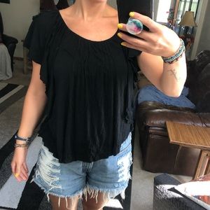 black flowy top